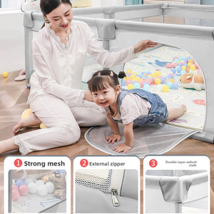 Corralito Plegable para Bebés con Puerta de Seguridad y Tobogán, Gran Área de Juego Interior para Bebés y Niños Pequeños, Seguro y Portátil para Aprender a Caminar - Product Image 2