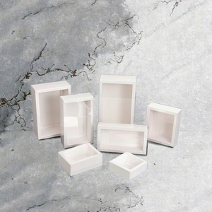 Boîte à savon en papier rigide avec fenêtre transparente, lamination mate, gaufrage, poignée, en matériaux recyclés et biodégradables, fermeture magnétique - Product Image 2