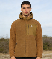 Fabricant OEM & ODM en Chine, MOQ faible, veste à capuche en polaire respirante et épaisse pour homme, personnalisable, avec fermeture éclair
