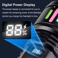 Lampe torche tactique rechargeable par USB, zoom longue portée, étanche IP65, affichage numérique de la puissance, LED blanche, batterie 18650, 1000 lumens LED