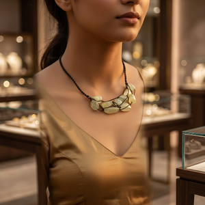 Handmade Trendy Jade Stone Beaded <b>Necklace</b> for Women's Fashion & Religious Occasions - Product Image 3