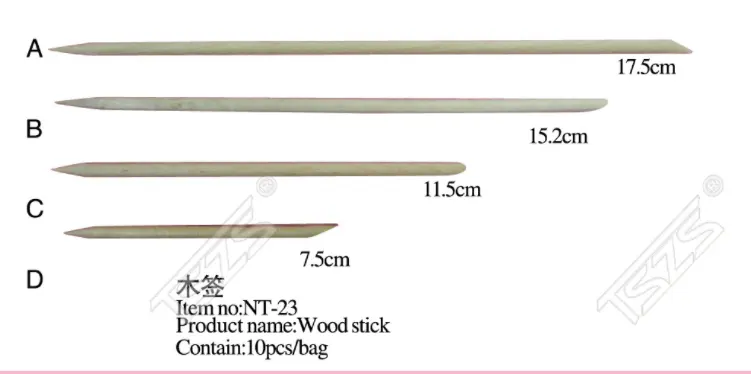 TSZS-Palo de cutículas de madera, herramientas desechables para manicura y pedicura, 10 unidades por bolsa
