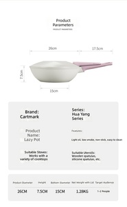 <span class=keywords><strong>Wok</strong></span> antiadhésif de 26 cm avec poignée magnétique détachable, multifonctionnel, facile à nettoyer, capacité de 2,5 L, revêtement céramique, compatible avec toutes les cuisinières, <span class=keywords><strong>pour</strong></span> 1 à 2 personnes - Product Image 6