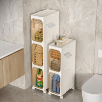 Meuble de rangement roulant portable pour espaces étroits, idéal pour salle de bain, toilettes et cuisine