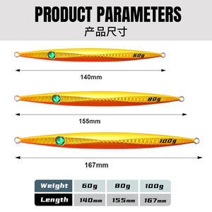 मछली पकड़ने के ल्युर धातु जिग 60 ग्राम 80 ग्राम 100 डी स्लाइड सैल्टटर धातु जिग ल्यूर जिग लुर गति उव कोटिंग और चमकदार ज़ेबरा के साथ - Product Image 3