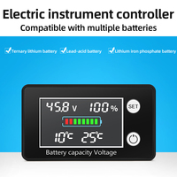 Indikator Kapasitas Baterai Listrik Digital Lead Acid Lithium LiFePO4 Voltmeter Pengukur Tegangan untuk Mobil Sepeda Motor