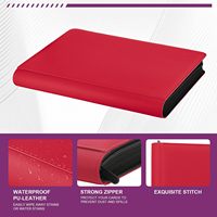 Classeur de cartes à collectionner personnalisé 1024 emplacements 16 pochettes en cuir PU avec fermeture éclair pour cartes de sport et de jeu sous protège-cartes et toploaders