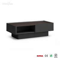 Table de réception commerciale moderne, écologique et de luxe léger, en placage de bois, avec armoire noire, multifonctionnelle, carrée