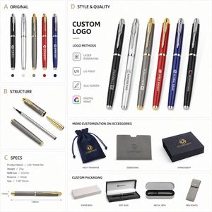 Stylo Gel Métallique Signature 0,5 mm avec Clip Or/Argent – Cadeau d'Affaires de Luxe Personnalisable avec Logo OEM - Product Image 3