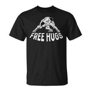Free Hugs for Wrestlers Hommes Femmes Enfants - T-shirt amusant pour les passionnés de lutte - Product Image 1
