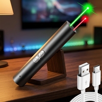 Puntatore Laser 2 in 1 ad Alta Potenza con Luce Verde e Rossa, Strumento a Doppio Uso per Escursionismo e Soccorso all'Aperto e Divertente Giocattolo per Gatti