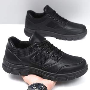 <span class=keywords><strong>Scarpe</strong></span> da Lavoro Nere con Lacci per Uomo, in Ecopelle, Antiscivolo, Resistenti all'Usura, con Suola Robusta, per Uso Quotidiano e Casual all'Aperto - Product Image 3