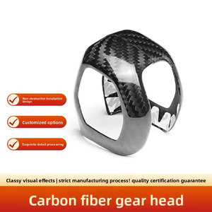 For Ford Bronco 2021-2024 2-<strong>Door</strong> 4-<strong>Door</strong> Real Carbon Fiber Gear Shift <strong>Knob</strong> Cover Trim Interior Decorative Sticker Accessories - Product Image 2