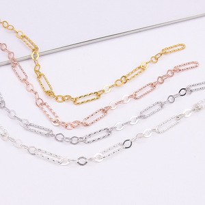 Chaîne semi-finie en argent sterling 925 artisanale, forme longue carrée, épaisse, avec des motifs gravés - Product Image 1