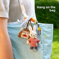Gantungan Kunci Kelinci Kain Jahit Tangan Grosir Seri Miu, Boneka Lucu, Hiasan Tas, Ornamen Gantung Modis