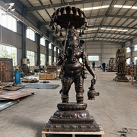 Statue de Ganesha en Bronze Taille Réelle, Artisanat Métallique Fait Main, Figurine Religieuse Personnalisée, Décoration Extérieure pour Temple et Jardin, Vente Directe Usine