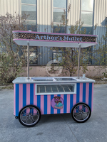 Chariot à main mobile pour glaces italiennes avec congélateur à affichage Chariot sur pied pour glaces