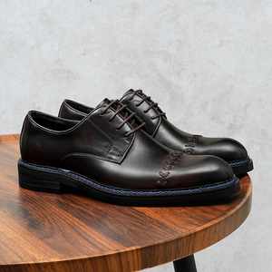 Fabricants de chaussures en cuir de luxe sur mesure, vente en gros, haute qualité, grandes tailles, chaussures derby, cuir brillant - Product Image 5