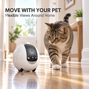 Cámara Robótica para Mascotas de 4MP para Interiores con Control por Aplicación WiFi, Comunicación Bidireccional y Monitoreo Móvil - Product Image 3
