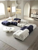 Canapé caméléon de style Wabi-Sabi, revêtement en chenille crème, convertible, en forme de L, modulaire, pour petits salons