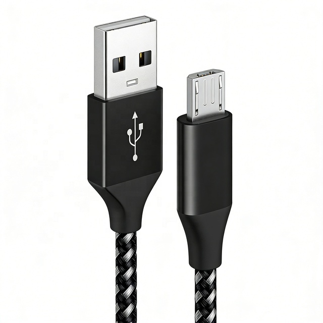 Micro USB Cable Fast Charger 30cm 1m 2m 480Mbps Data Transfer High Quality Nylon Braided 3A Micro USB Charging Cable New Arrival