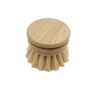 Hot selling eco friendly natural wood handle sisal kitchen dish washing brush for cleaning
