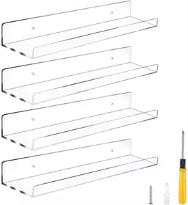 Mùa Xuân Dấu Hiệu Rõ Ràng Acrylic Tường Kệ Nổi gờ Xếp Chồng Kệ Cho Tường Lưu Trữ Giá - Product Image 4