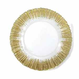 Plato de Presentación de Plástico Dorado y Plateado de 33 cm (13 Pulgadas) para Decoración de Eventos y Fiestas, 100 Piezas MOQ 100 - Product Image 1