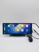 Perekam Dashboard Layar Sentuh Portabel 10,26 inci Nirkabel CarPlay Android Auto untuk AUX Wi-Fi G-Sensor Dashcam 2 Saluran