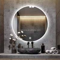 Miroir mural intelligent à écran tactile LED avec éclairage personnalisé, Bluetooth, anti-buée, pour la décoration de la salle de bain