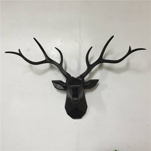 هندسي التجريد الراتنج الأيل قرن الوعل رأس الغزلان جدار النحت محاكاة رأس الغزلان - Product Image 5