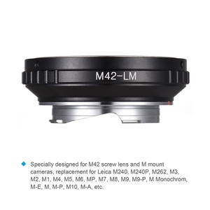 M42-Bague d'adaptation d'objectif d'appareil photo LM de remplacement pour objectif à vis M42 vers appareil photo <span class=keywords><strong>Leica</strong></span> M240 M240P M262 M3 M2 M1 <span class=keywords><strong>M4</strong></span> M5 M6 - Product Image 5