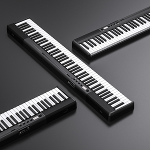 <span class=keywords><strong>Piano</strong></span> portable pliable personnalisable à 88 touches, léger et rechargeable, avec 128 rythmes, 128 sons et 79 morceaux de démonstration - Product Image 1