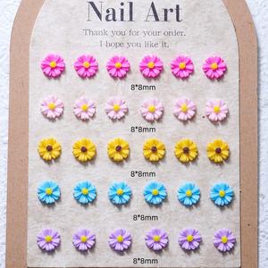 Nouveaux autocollants pour ongles en résine transparente motif marguerite à cinq pétales, pour coques de téléphone DIY, pinces à cheveux, accessoires et breloques pour nail art - Product Image 5