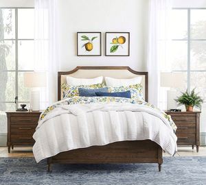 Lit double moderne en chêne français ; Lit à baldaquin en bois massif vieilli ; Grand lit de princesse pour chambre principale Jiangpai - Product Image 2