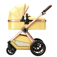 Poussette de luxe 3-en-1 Weilebao certifiée EN1888 en alliage d'aluminium, pliage à une touche, siège auto, capacité de charge 15 kg pour 0-3 ans, vente en gros