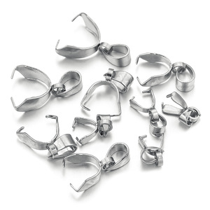 <b>Clip</b> on Pendant Bail | 18K PVD Gold Plated Stainless Steel Pinch Clasp Connector for DIY Necklace Bracelet Jewelry Making - Product Image 2