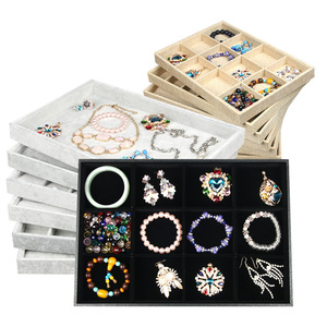 Black Velvet Professional Bán Buôn Trang Sức Nhẫn Trang Sức Vòng Đeo Tay Vòng Cổ Hiển Thị Ngăn Tổ Chức Khay - Product Image 2