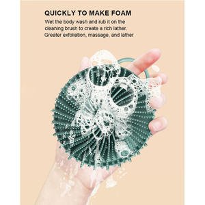 فرشاة حمام ساخنة مضادة للبكتيريا محمولة باليد مستديرة من السيليكون الناعم لتقشير الجلد ، فرشاة تنظيف الظهر والحمام للرجال - Product Image 3