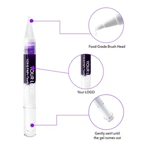 Stylo de blanchiment des dents violet avec logo personnalisé V34 correcteur de couleur stylo de blanchiment des dents