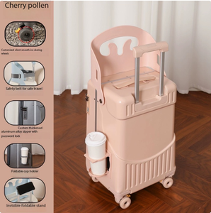 Valigia per Bambini con Seduta Integrata 20 Pollici, Bagaglio a Mano con Apertura Frontale per Bambini e Neonati, Valigia da Viaggio con Seduta - Product Image 2