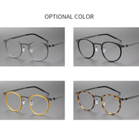 Monturas Ópticas Circulares Unisex de Diseño Moderno, Montura de Gafas de Acetato y Titanio