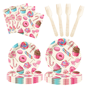 Juego de Vajilla DAMAI Candyland, Platos, Servilletas, Decoración de Mesa para Fiestas Navideñas, Cumpleaños Infantiles, Baby Shower para 8 Personas - Product Image 1