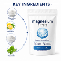 OEM ODM Polvo de Bisglicinato de Magnesio 99% con Citrato y Malato para el Confort Muscular y el Apoyo al Sueño 300g
