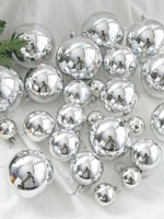 Décorations de fête de scène d'arbre de Noël artisanal à motif de bricolage personnalisable petite boule à miroir disco mate