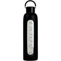 Gobelet à eau en verre à main avec manchon en silicone gravé en silicium-bore à haute teneur en silicium, monocouche, adapté à une utilisation en extérieur et en intérieur