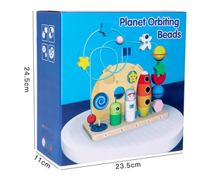 Jeu <span class=keywords><strong>de</strong></span> labyrinthe à billes planétaires, jouet en bois à empiler, pour enfants <span class=keywords><strong>de</strong></span> 5 à 7 ans, éducatif préscolaire multifonctionnel - Product Image 6