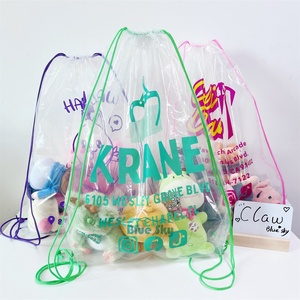 Claw Machine Prizes Are the Most Popular Customized Promotional Cheap Transparent PVC Drawstring Backpack Bags