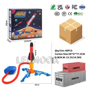 Juguetes para deportes al aire libre Bomba de aire Modelo de pie Juguete Lanzacohetes de espuma Pop up Niños Cohete al cielo - Product Image 6