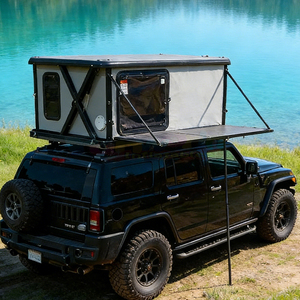 Tente de toit de voiture pour camping, grande tente de toit de voiture légère, tente de toit 4 saisons imperméable à ouverture automatique rapide avec échelle - Product Image 1